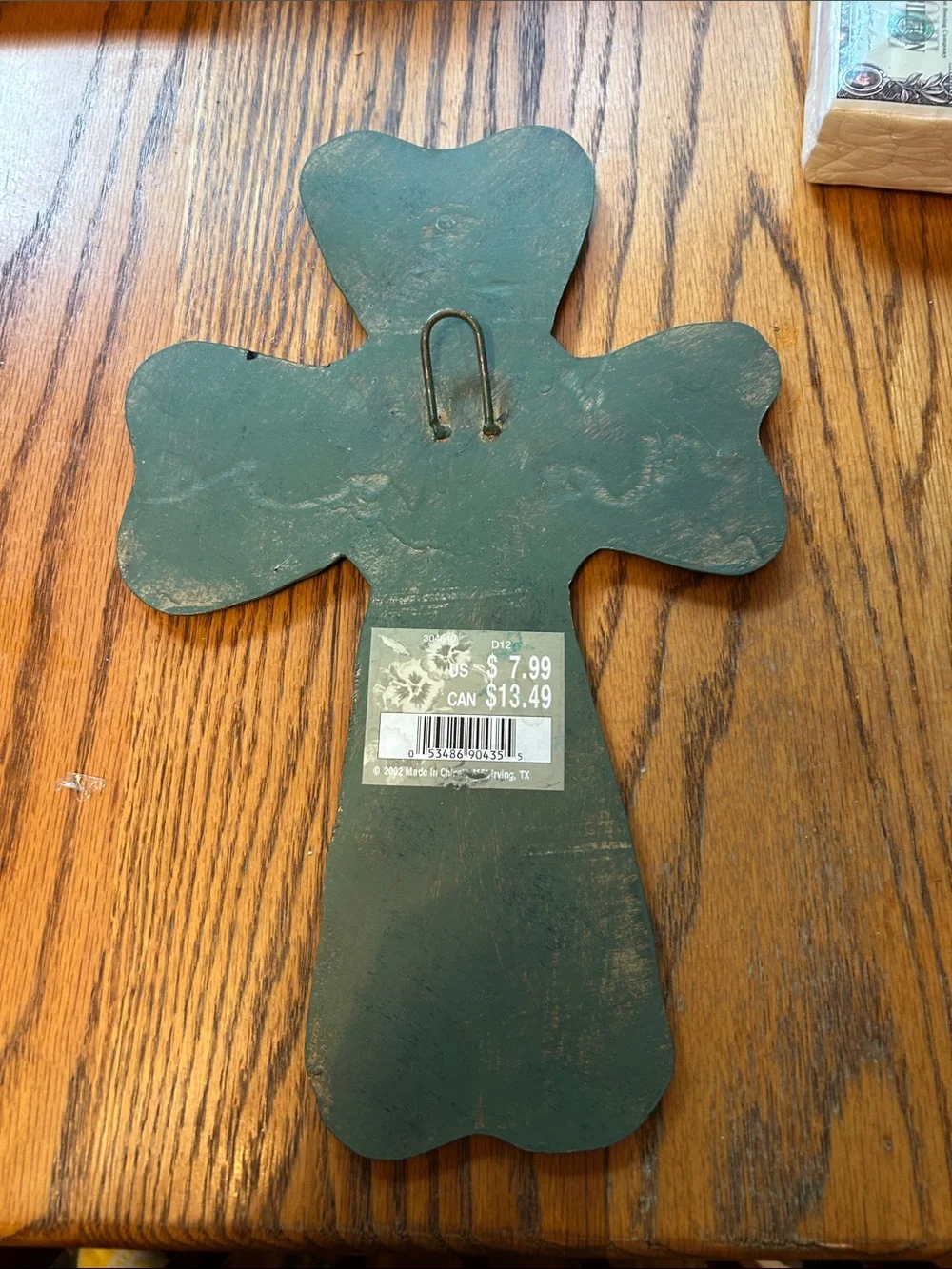 Decorative Teal Wall Cross with Ornate Accents